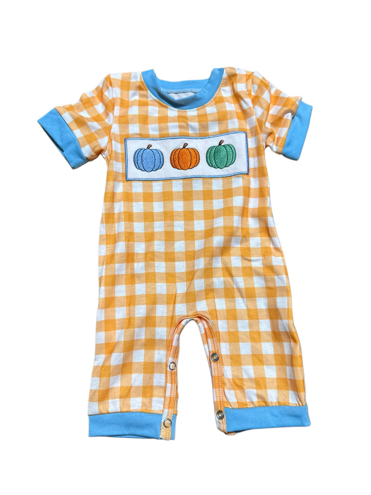 Plaid Trio Pumpkin Boy 3months