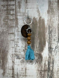 Simple Blue Tassel Keychain