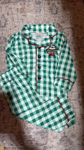 Green Plaid Santa Boy Pajamas 2T