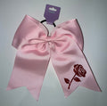Light Pink Bow with Red Rose