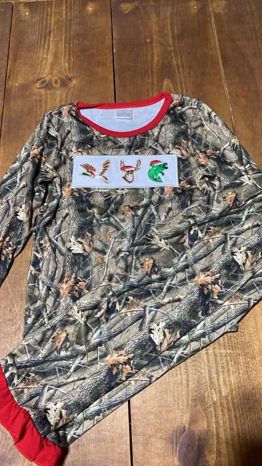 Christmas Hunting Trio Girl Pajamas