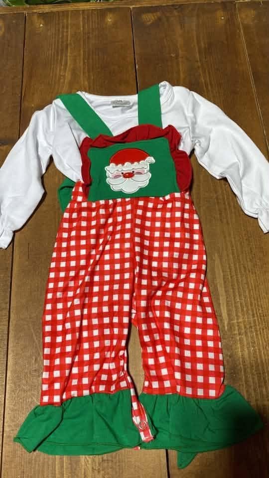 Santa Face 2pc Boy Overall