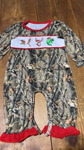 Christmas Hunting Trio Girl Romper