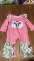 Christmas Cow Girl Romper 0-3 months