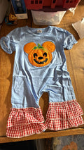 Mickey Halloween Pumpkin Girl Romper