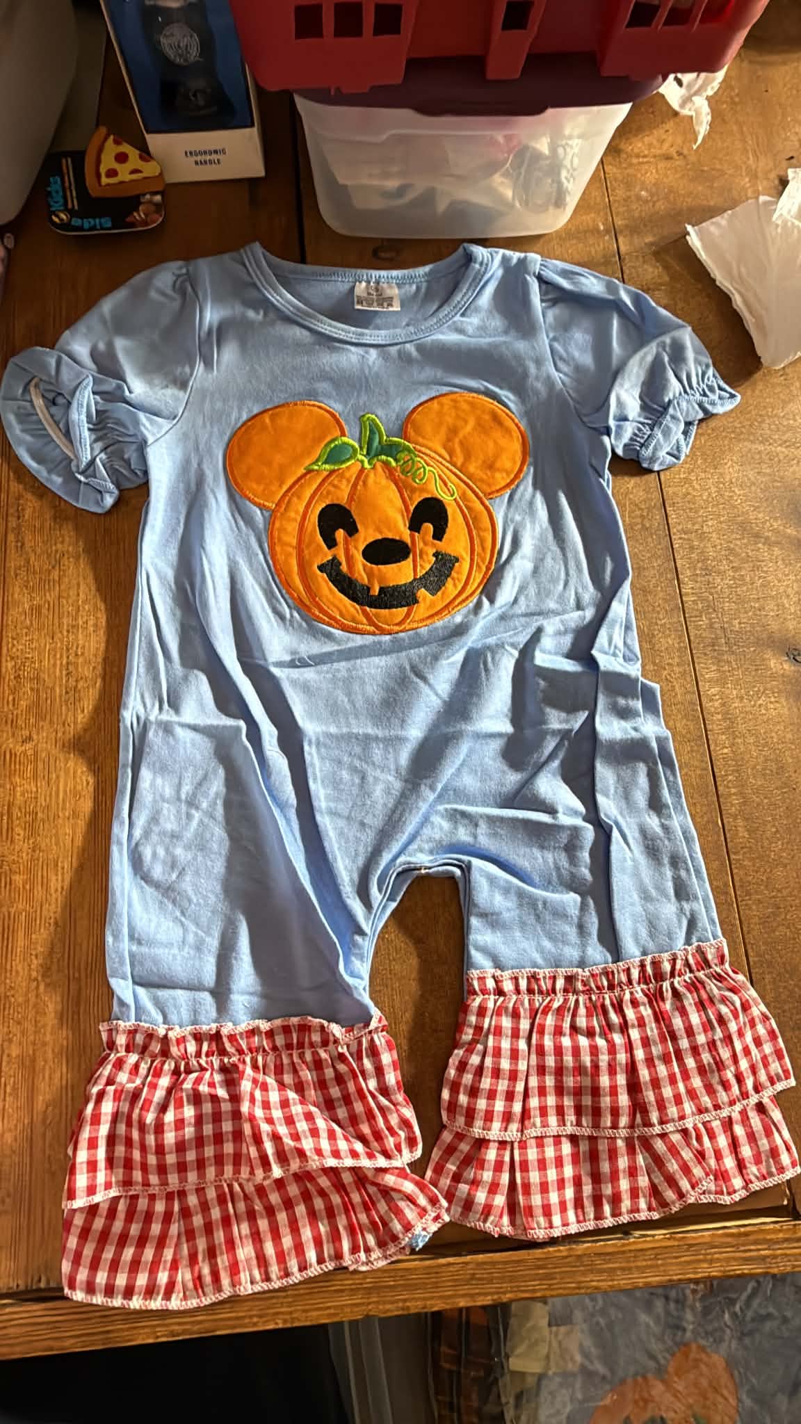 Mickey Halloween Pumpkin Girl Romper