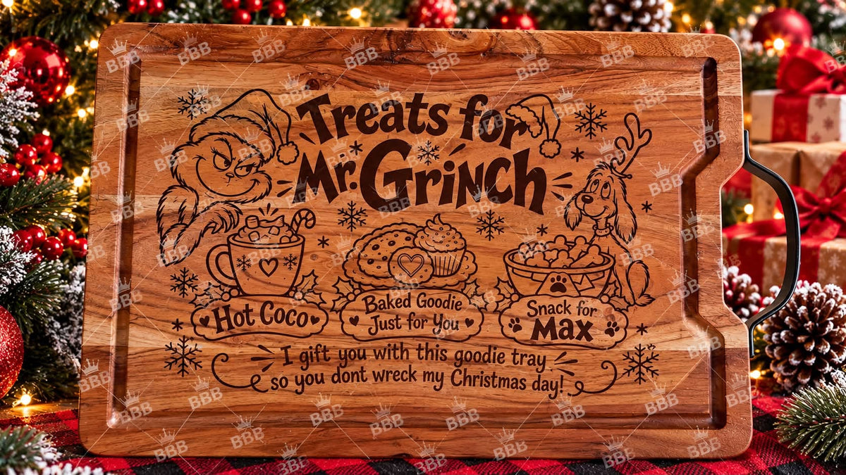 Wooden Grinch Cutting Board