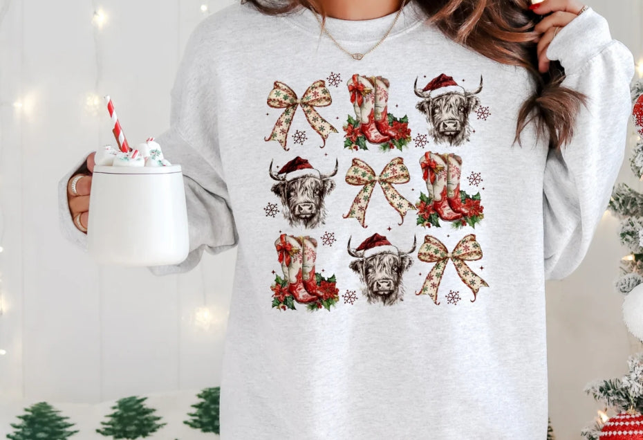 Highland Cow, Bows, Boots Shirt