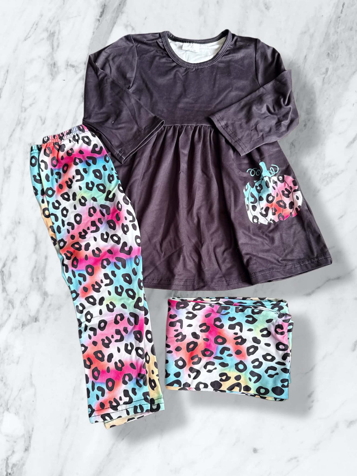 Leopard Pumpkin 3PC Set 12/18m