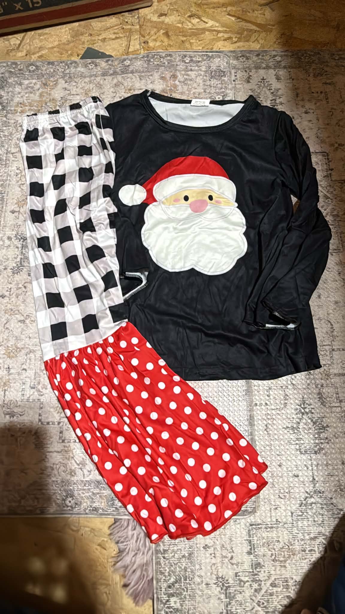Black Plaid Santa Girl Set 7/8