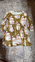 Leopard Santa Face Dress 12/18 months