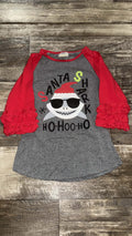 Santa Shark Girl Shirt 6/7
